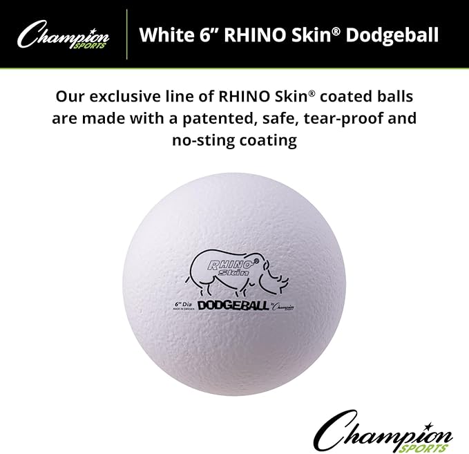 Champion Sports® Rhino Skin® Low Bounce Dodgeball Sets & Singles for Playground, PE, Backyard & League Games – Team Sports Equipment for Youth & Adults