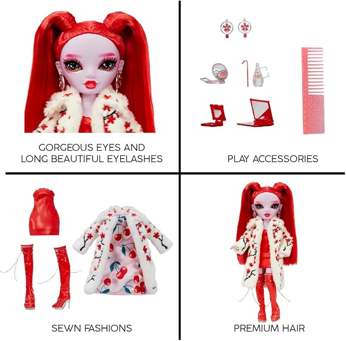 Rainbow High Shadow High Rosie - Red Fashion Doll. Fashionable Outfit, Extra Long Hair & 10+ Colorful Play Accessories. Great Gift for Kids 4-12 Years Old & Collectors