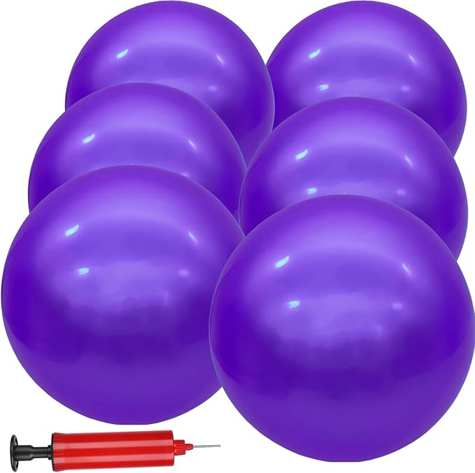 6 Pcs Playground Balls for Kids, 9 Inch Inflatable Bouncy Balls with Pump for Kickball, Dodgeballs, Indoor Outdoor Play Balls