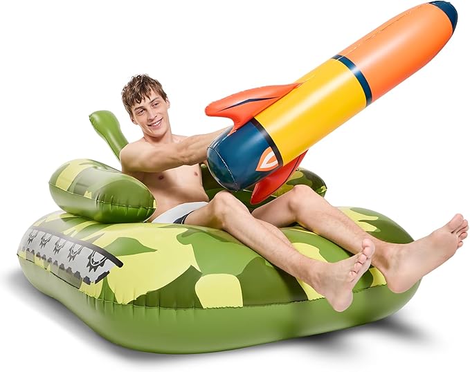 Inflatable Pool Fighting Toy, Tank Pool Float for Children and Adults, Water Game Float for Swimming Party Hit to Score Fun