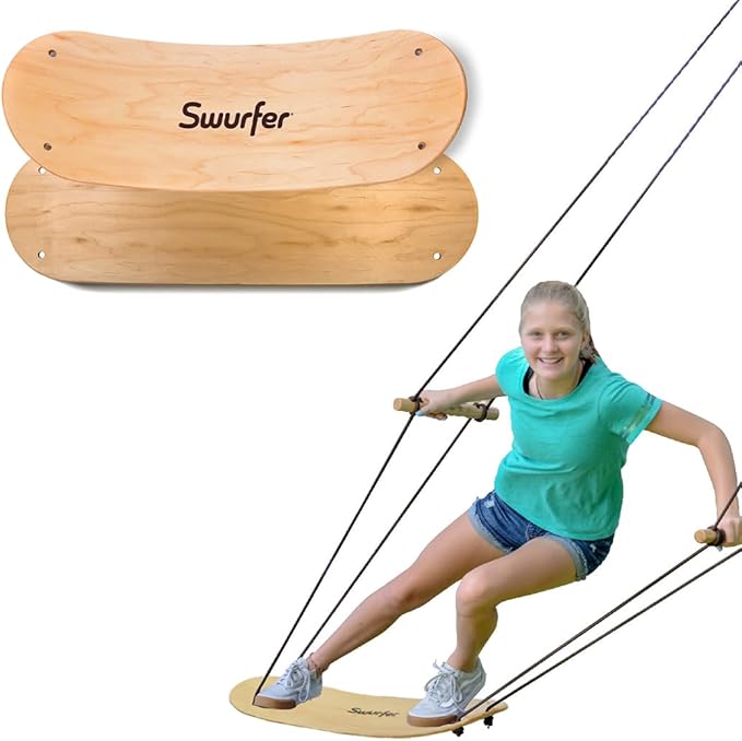 Swurfer Stand Up TreeSkate Outdoor Swing - Tree Swing for Kids with Adjustable Handles, Kids Outdoor Play Equipment, Durable, Weatherproof, Easy Installation, Holds Up to 200 lbs, Ages 6+ (Original)