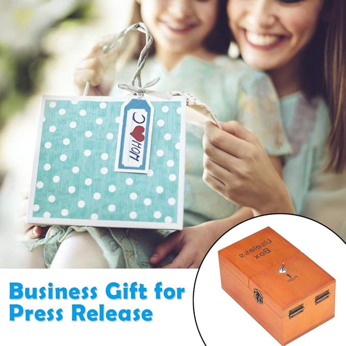 Useless Box with Surprises Wooden Useless Box Fully Assembled Toy for Adults and Children