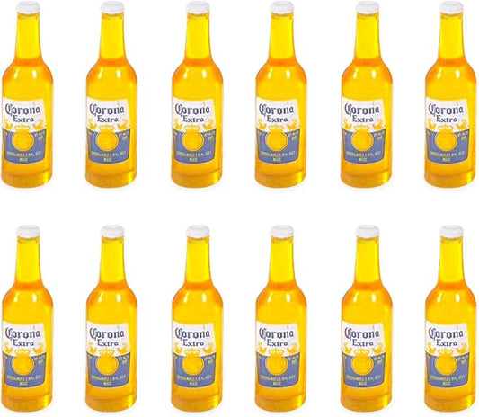 12Pcs 1:12 Scale Mini Miniature Bottles Wine Bottles miniverse Make it Mini Food Mini House Drink Accessories Dollhouse Decoration (12pcs Yellow)