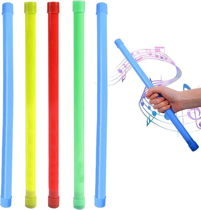 Giggle Stick, Groan Tube, 5PCS 15.9 Inch Noise Maker Toy Funny Giggle Stick Plastic Sound Tube Party Favor Sensory Bubble for Kids and Adults Random Color, Groan