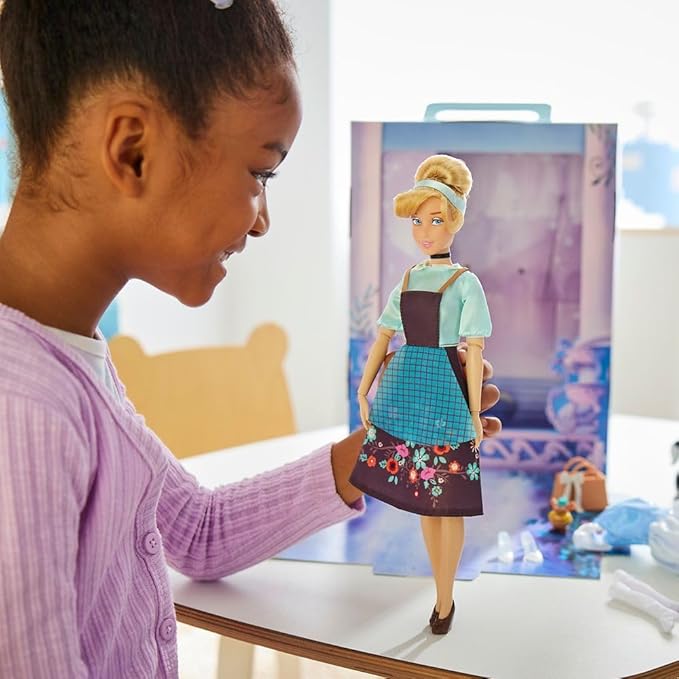 Disney Store Official Cinderella Story Doll - 11 Inches - Includes Coloring Book and Additional Dress, Princess Doll in Classic Outfit, Disney Princess Toys for Girls