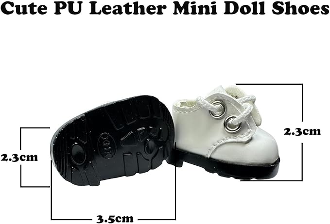 Premium Doll Shoes for Lububu, 15cm 17cm Dolls Accessories, Mini Leather Shoes Fashion Dress Up Doll Shoes Replacement (1, Oxford - White)