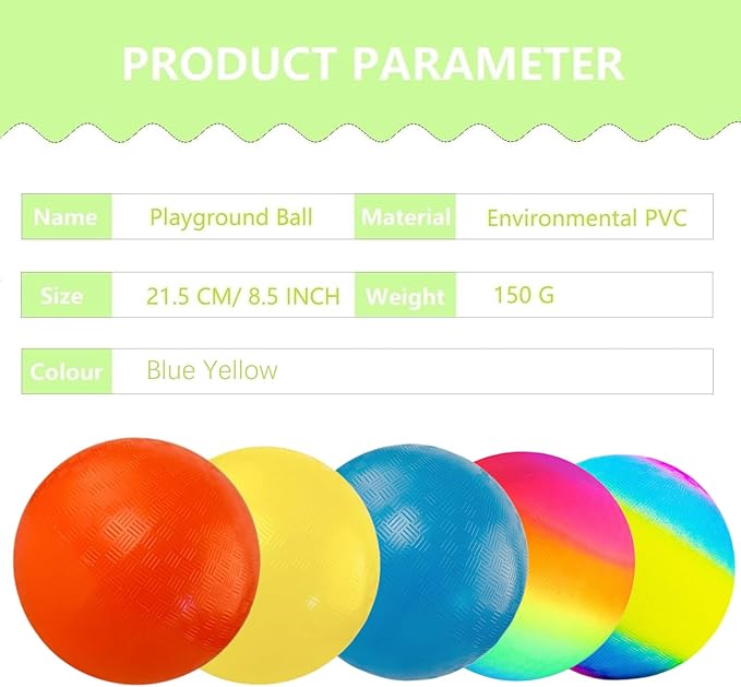 Playground Ball, 8.5 Inch Kickball for Kids Adults Indoor & Outdoor Dodgeball Handball Four Square Ball Schoolyard Game
