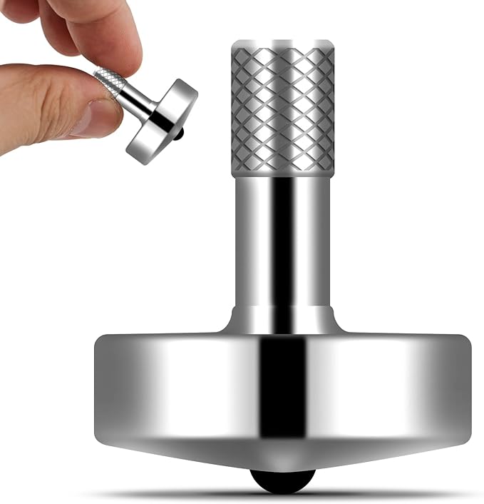 DjuiinoStar Premium SS Spinning Top: 5-11 Minutes, Lengthened Stem, Easy to Twirl, CNC Machined, Great Time Killer, EDC Fidget Toy DST-806