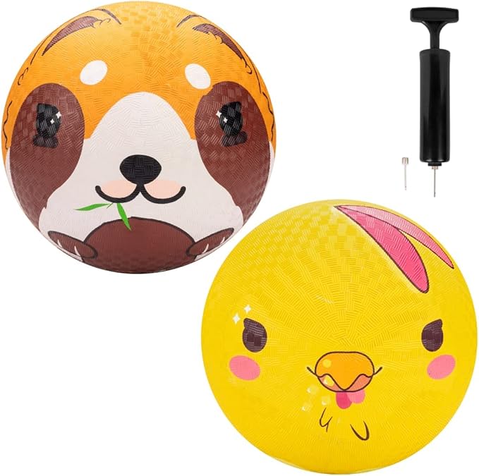 SCS Direct Gaga Ball Playground Balls (8.5 inches) w Air Pump- Durable Rubber Pack for Recess Dodgeball, Kickball, Gagaball Official Play & School -Fun Outdoor Toys & Gifts for Kids