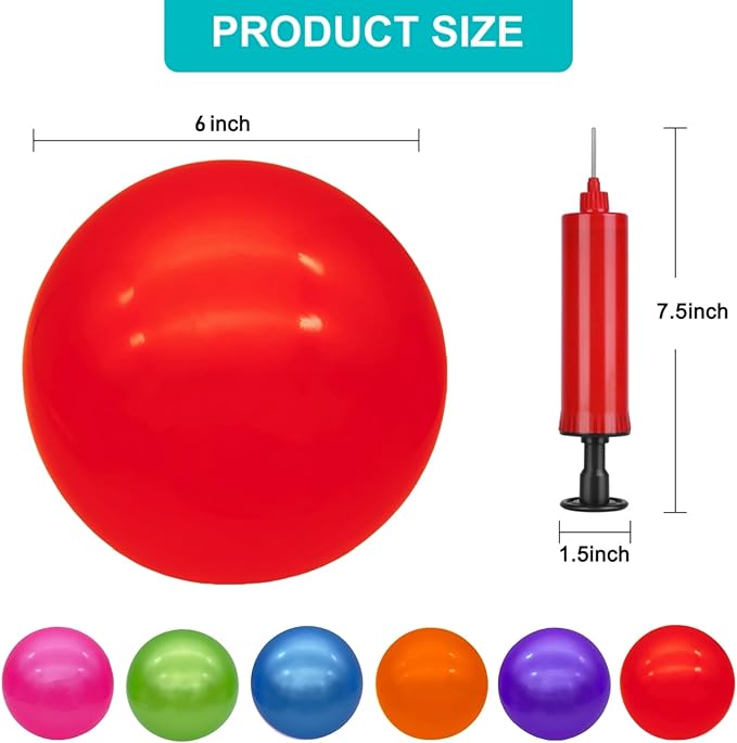 3 Pcs Inflatable Playground Balls 9 Inch Bouncy Balls with Hand Air Pump for Indoor Outdoor Play Balls for Kids