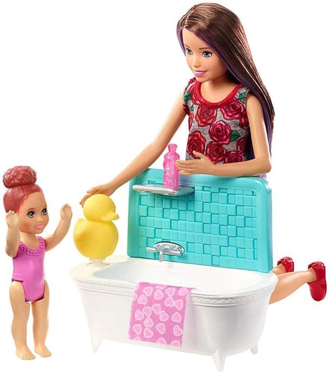 Barbie Skipper Babysitters Inc. Bathtime Playset, Brunette