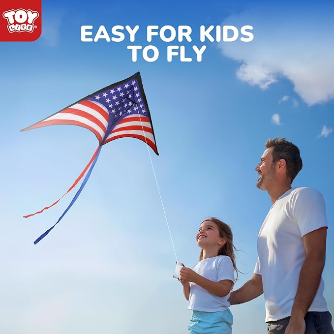 TOY Life 48.4'' Large Kites Easy to Fly for Kids Adults with 328.1 FT String, Beach Kite Outdoor Game Outside Toys Activity Summer Toys for Kids