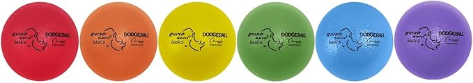 Champion Sports Rhino Skin Dodgeball Set – 6 Soft Foam Balls with Durable Coating, 6" or 7" for Gym, Playground Play