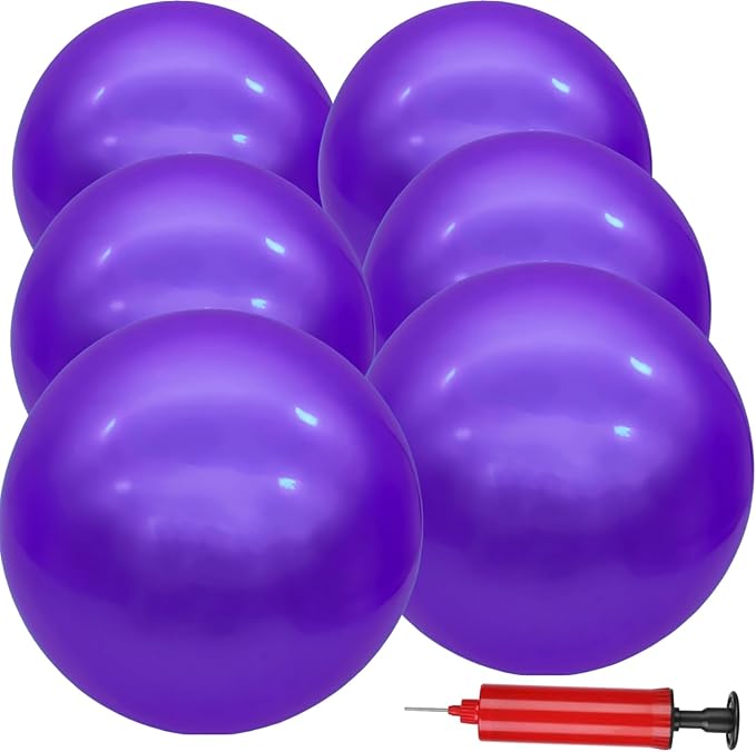 6 Pcs 6 Inch Inflatable Bouncy Balls, with 1 Hand Air Pump