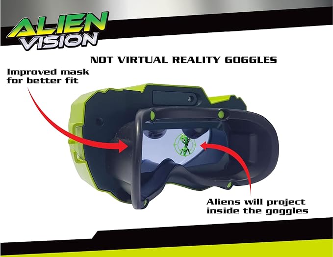 Fotorama Alien Vision Shooting Game, Goggles and Wrist Blaster Toy, Indoor and Outdoor Play, Hand Eye Coordination, Gifts for Kids Ages 5 & Up