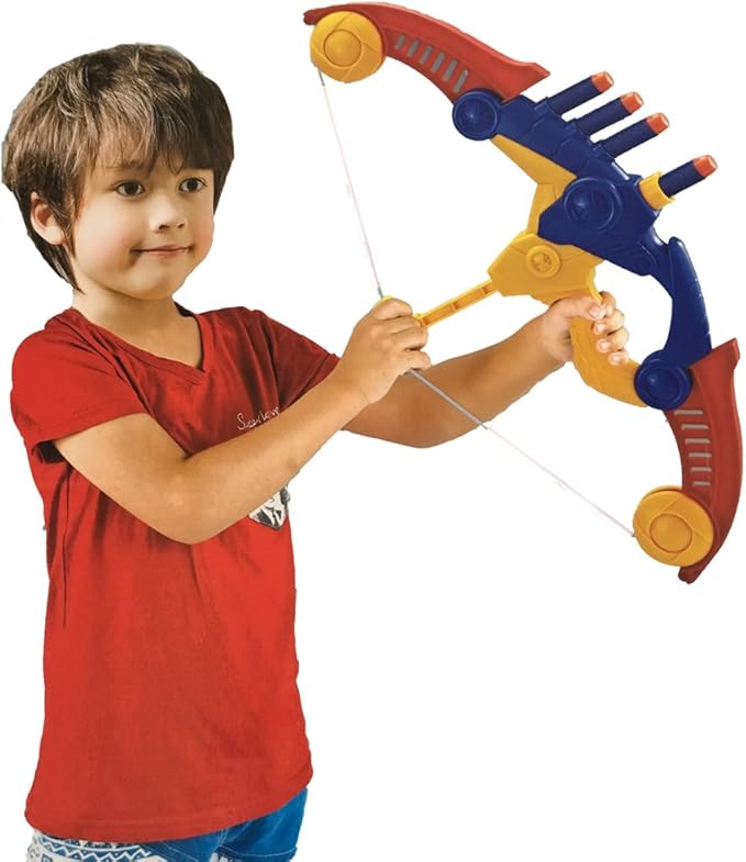 Soft Arrow Bow Set for Kids Beginner, Easy Foam Archery Kit for Starters, with 4 Soft Darts Arrows, Safe Outdoor Indoor Shooting Games Activity for Toddler Boys Girls