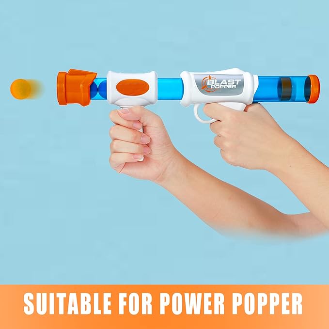 48 Pieces Power Popper Refill Balls Soft Foam Balls Approx 1.2 Inch in Diameter, Foam Balls for Popper Air Blaster Guns, Replacement Foam Bullet Ball for Shooting Game Guns, 48 PCS (Orange)