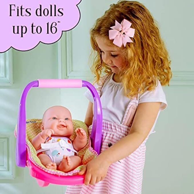 JC TOYS ADJUSTABLE CARRIER – Converts from Rocking Baby Carrier to Feeding Seat – Perfect for Children 2+ , Pink , 16 inches