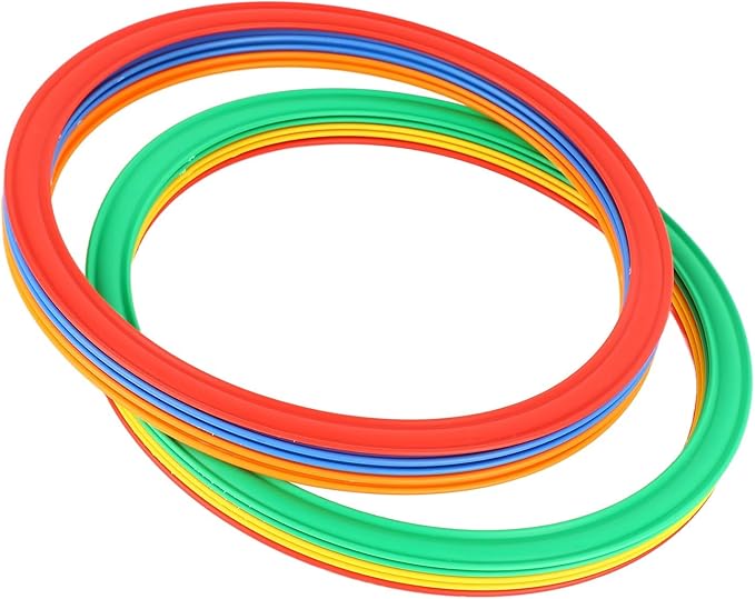 Yosoo Sports Speed Ring Toy Set Improves Speed and Overall Health with 10 Rings and 10 Buckles for Playground and Garden Plastic Material