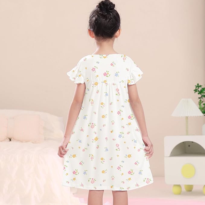 ICOSY Matching Doll & Girls Nightgowns Clothes Girls Pajamas Sleepwear Outfit for Kids and 18" Girl Doll