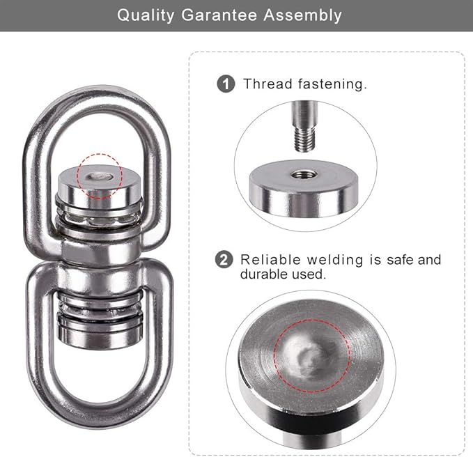 SELEWARE Heavy Duty Bearing Swing Swivel, 360° Rotational Hanging Accessory with 2 Quick Connect Buckles, Ideal for Tree Swing, Hammock Chair, Yoga, Kids Tire Swivel, Heavy Bag Swivel, 1200LB Capacity