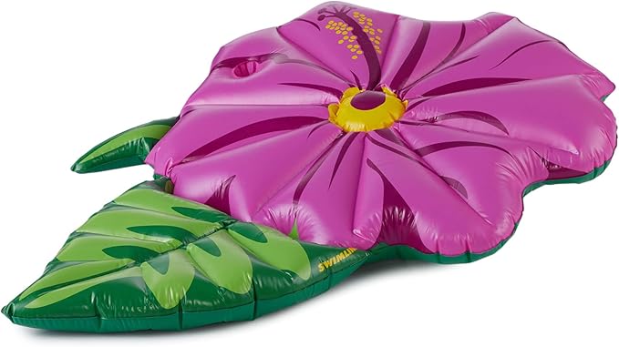 SWIMLINE Inflatable Swimming Pool Float Lounger Raft Mattress, Fun Mat, Hibiscus Flower, Purple