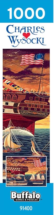 Buffalo Games – 1000 Piece Jigsaw Puzzle - Patriotic Harborview - Charles Wysocki Colorful Puzzle for Adults – Precision-Cut Pieces, Beautiful Artwork, and Hours of Relaxing Fun