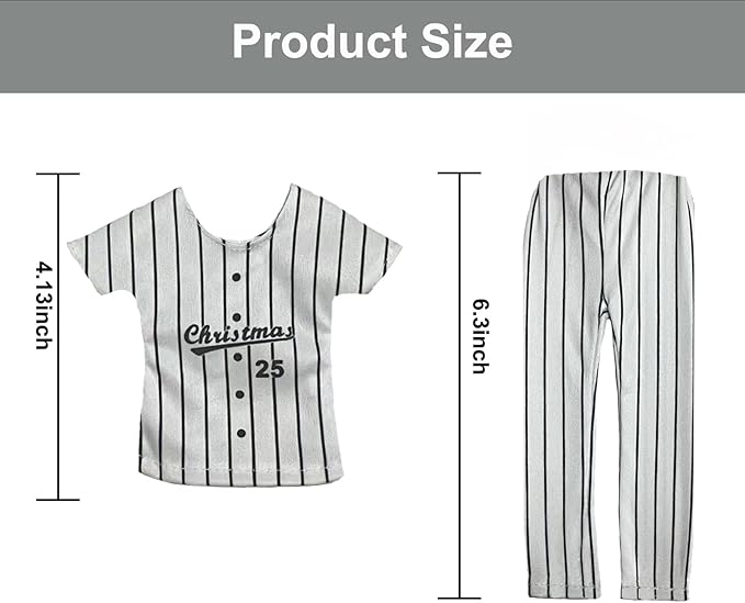 Sport Christmas Elf Accessories - Elf Doll Clothes Included: Jerseys, Pants, Shoes, Baseball Bat, Gloves, Protective Gear