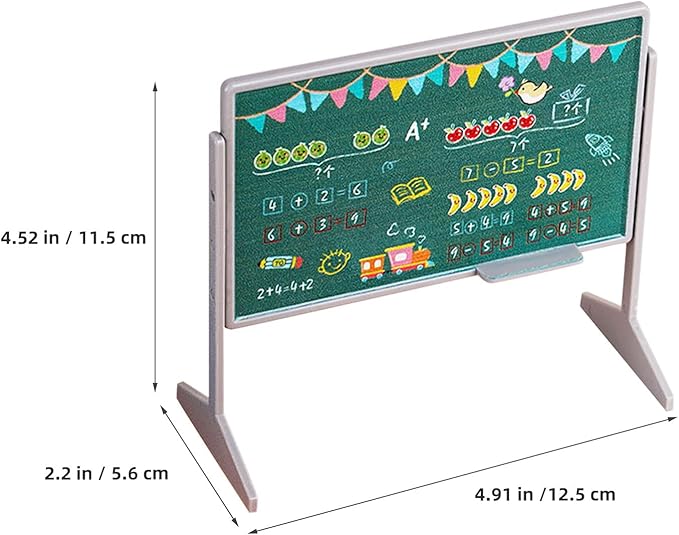 TOYANDONA 13pcs Miniature School Supplies - Doll School Supplies Mini Dollhouse Accessories Include Desk Chair Set Doll Schoolbag Blackboard Book for Miniature Classroom Furniture
