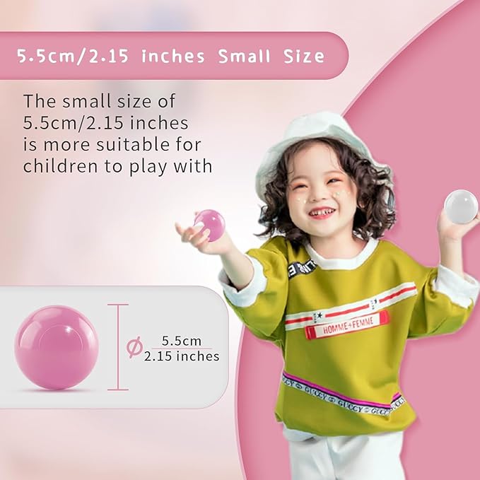 MoonxHome Ball Pit Balls for Toddlers, BPA Free Crush Proof Plastic Toy Balls for Ball Pit, Children's Pool Water Toys, Macaron Ocean Balls for Play Tent 2.15 Inch Pack of 100 200 500 800 1000