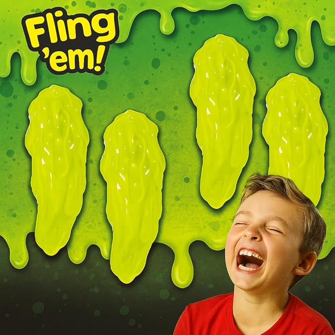 JA-RU Gross Snot Flinger Toy (2 Packs) Icky & Stretchy Launching Booger. Halloween Party Favor, Gross Toy, Sticky Flinger, Launcher, Prank, Party Favor, Classroom Prize 2493-2