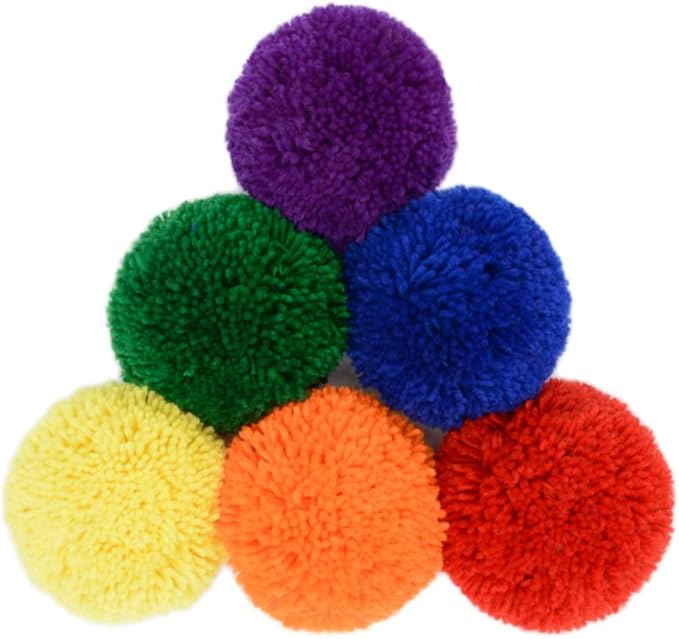 12-Pack 4'' Yarn Sport Balls/Soft Fleece Balls (Rainbow Pack)