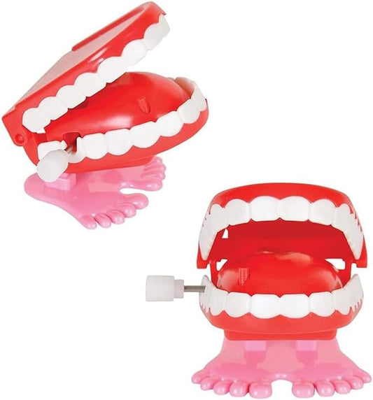 Wind Up Teeth Toy 2-Pack - Ideal Gag Gift for Children's Celebrations and Carnivals