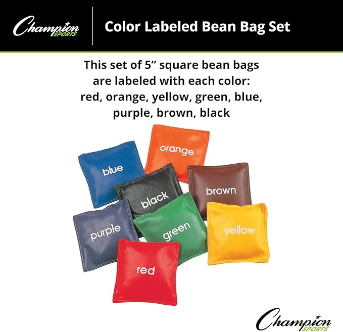 Champion Sports 5 Inch Colored Bean Bag Set
