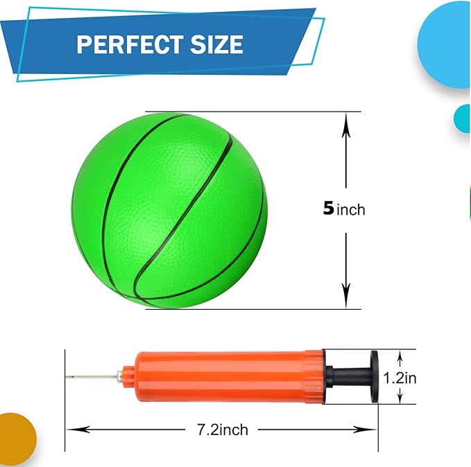 6 INCH PVC Mini Basketball for Indoor Mini Hoops, Soft 6" Rubber Replacement for Over Door Hoops, Ideal for Adults & Kids