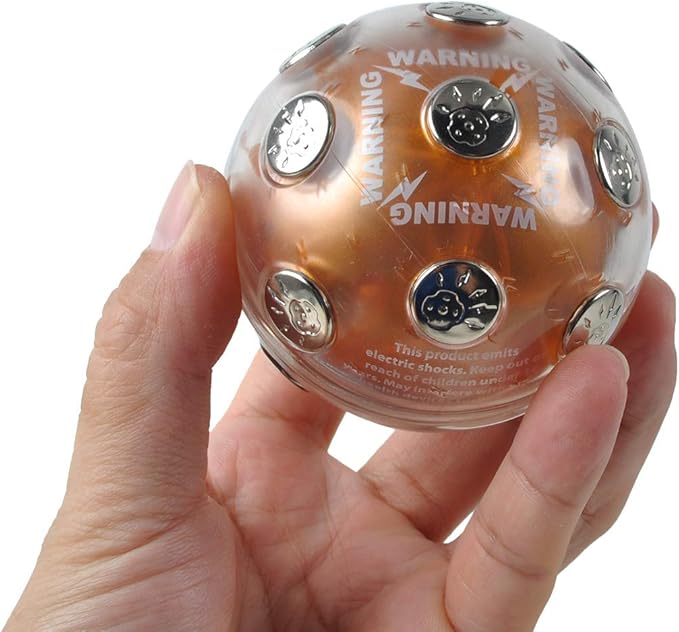 ThinkTop Shock Ball Hot Potato Game, Electric Shocking Game for Christmas, Adventure Funny Novelty Gift Fun Joking for Party, Brown