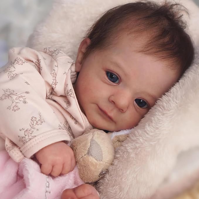 SCOM Realistic Baby Dolls Girl- Felicia, 17-Inch Realistic-Newborn Baby Dolls with Weighted Soft Cloth Body, Real Life Cute Reborn Dolls with Gift Box for Kids Age 3+