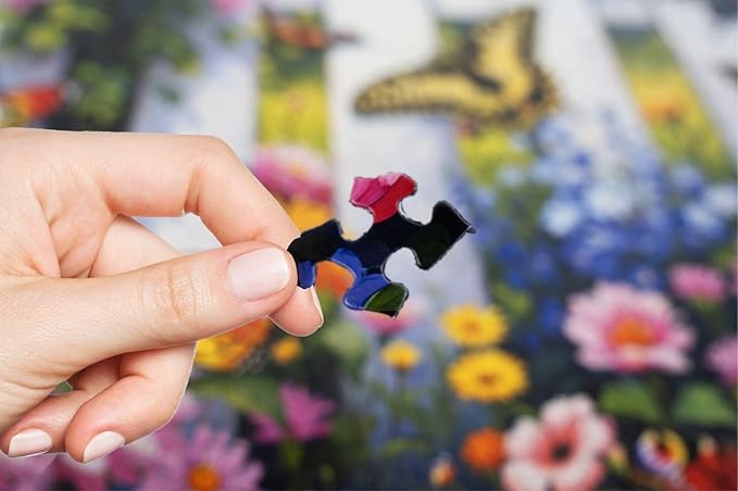 Springbok Butterfly Haven 500 Piece Jigsaw Puzzle for Adults - Colorful Butterfly Garden - Unique Cut Pieces - Made in USA