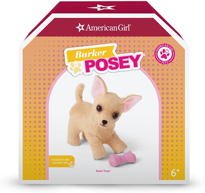 American Girl Barker Posey Tan Dog for 18-inch Dolls plus Pet Accessories