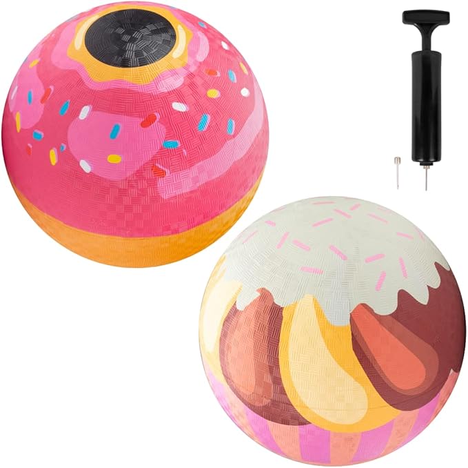 SCS Direct Gaga Ball Playground Balls (8.5 inches) w Air Pump- Durable Rubber Pack for Recess Dodgeball, Kickball, Gagaball Official Play & School -Fun Outdoor Toys & Gifts for Kids
