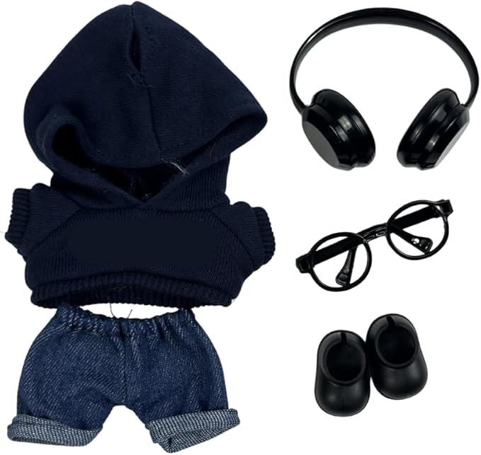 Clothes for Labubu((Doll Not Included)，Trendy Clothing & Accessory Sets for Labubu 15cm/17cm Doll ，Cute Clothe for Labubu Dress up Unique Style(Cool-1 )