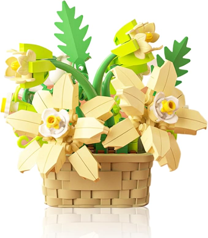 Mini Flowers Building Block Set,Flower Blocks Toys,Plants and Succulent Toys,Building Block Flowerpot，Botanical Collection Birthday Gift for Girls Boys Adults Kids Ages 6+ (Daisy 181Pcs)