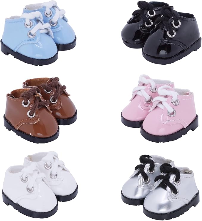 Etistta 17cm Doll Shoes for 17cm Doll Boots, 6.7 inch Doll Shoes Accessories (6 Pack A)