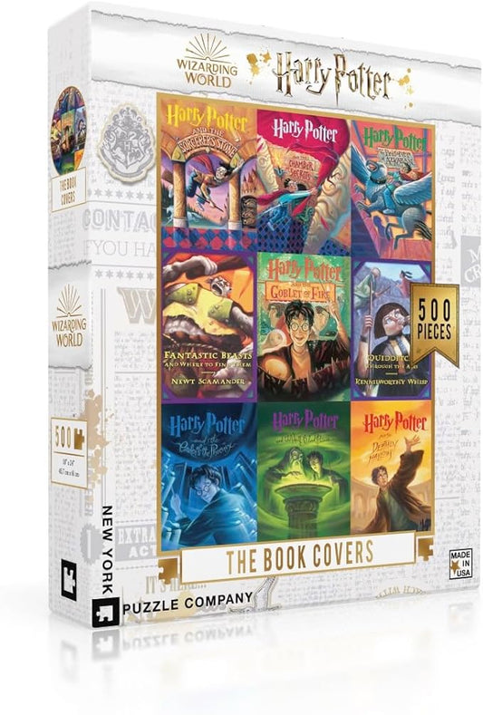 New York Puzzle Company - Harry Potter Book Cover Collage - 500 Piece Jigsaw Puzzle for Family Game Nights by Mary GrandPré