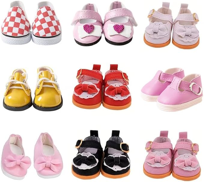6 Pairs Doll Shoes Fits 14.5 Inch Doll American Wellie Wishers Dolls 100% Get Boots Doll Accessories