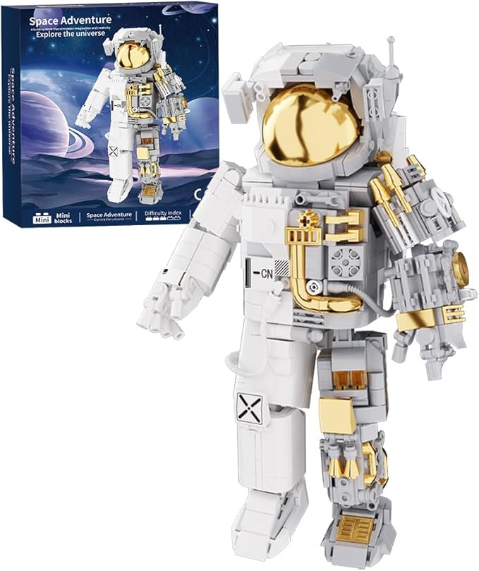 Space Astronaut Building Block Toy, Ideal Gift for 6-14 Year Old Children, 880 Pieces Mini Bricks for Adult, Space Astronaut Building Block Sets