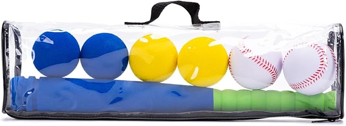 CeleMoon 16.5 Inch [Mini Size] Soft Kids Foam Baseball Bat Toy Set with 6 Balls, Gift for Toddler Age 3 Years Old Indoor Outdoor Sport T Ball Bat Playing Sport Game (Blue)