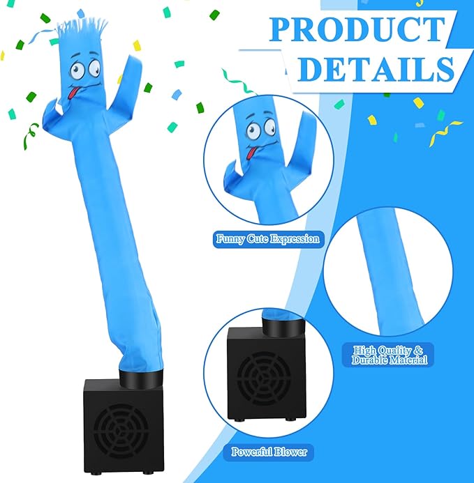 Poen 3 Pcs Mini Inflatable Tube Man White Elephant Gift Funny Gag Birthday Wacky Waving Inflatable Guy with Blower Desktop Mini Dancer Gift for Women Party Decoration(Dull)