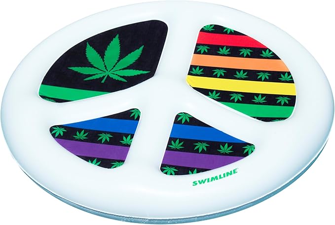 SWIMLINE Original Peace & Love Island Pool Float – Durable Vinyl Lounger for Adults & Teens – Fun Pool Float for Lake, Beach, or Backyard – Easy to Inflate and Store