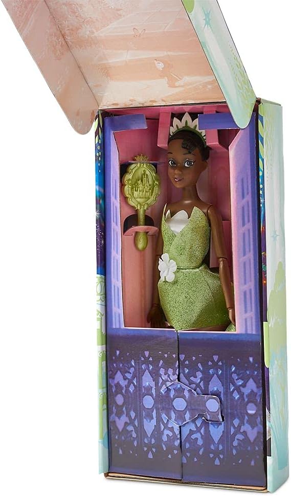 Disney Store Official Princess Classic Doll (Tiana from The Princess and The Frog), 11 Inches, Includes Brush with Molded Details, Posable Toy in Classic Outfit - Disney Princess Toys